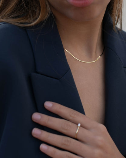 Halsband med platt kedja