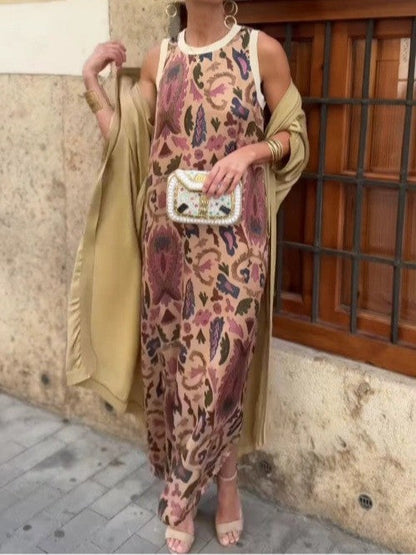 Elegant tvådelad klänning med cape