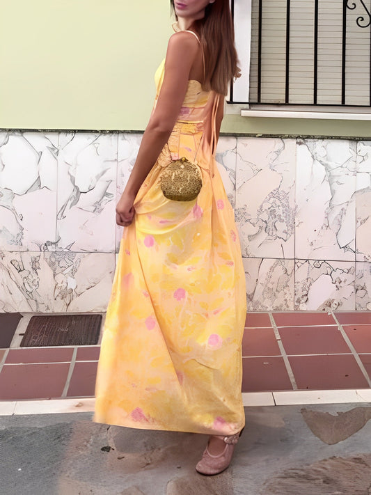 Set med tryckt kjol och dubbel axelrem